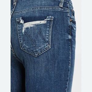 MOTHER High Waisted looker ankle fray Distressed Skinny Jeans
